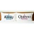 One Bella Casa One Bella Casa 74017CSE King Queen Pillow Case - Dusty Blue & Rose; Set of 2 74017CSE